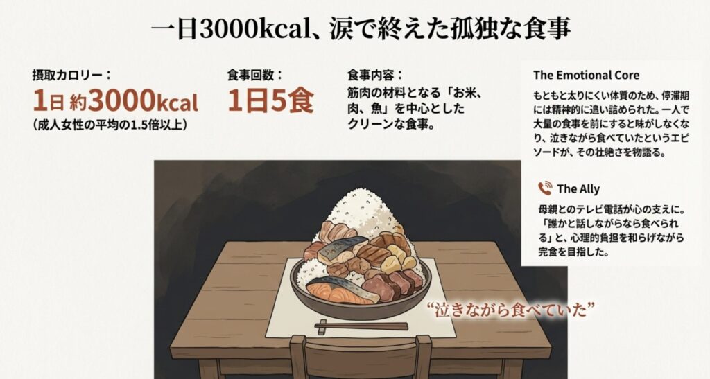 1日3000kcalの食事と孤独な戦い