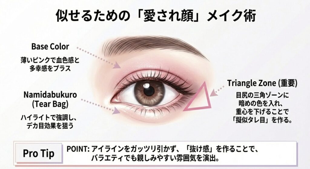 似せるための愛されメイク方法