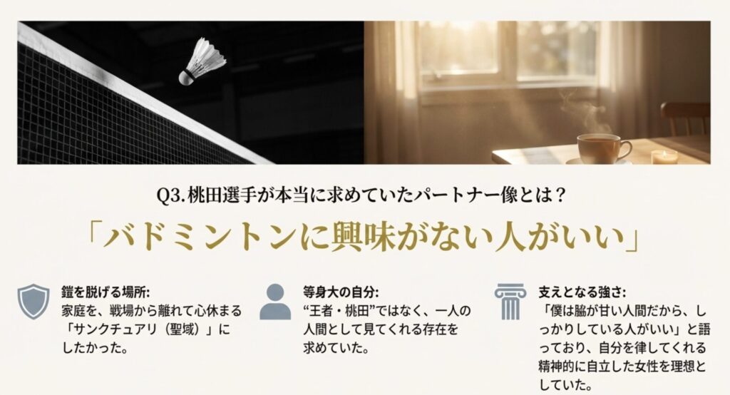 好きなタイプはバドミントンを知らない人