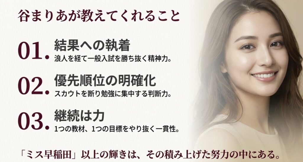 努力で夢を叶える谷まりあはミス早稲田を超える存在