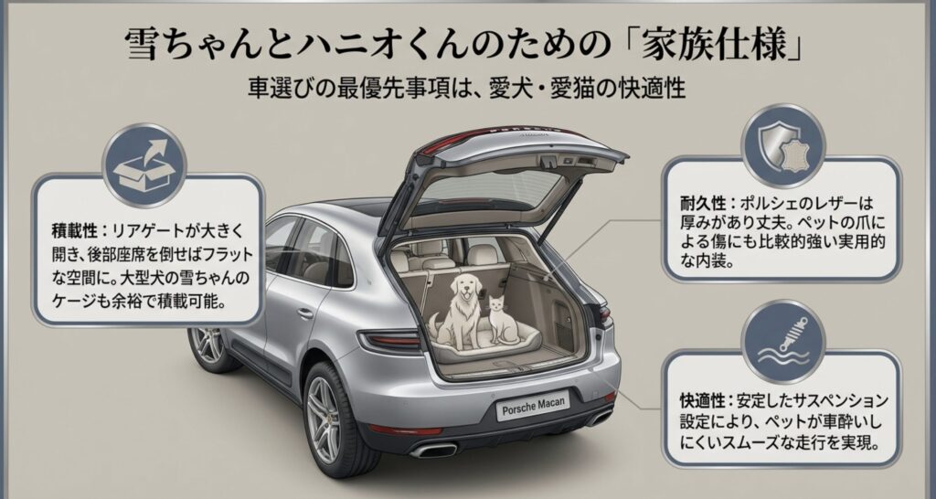 大型犬も快適な愛車の内装と仕様