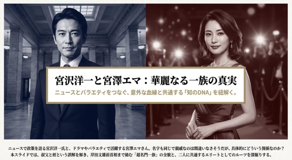 宮沢洋一と宮澤エマの意外な関係と家系図