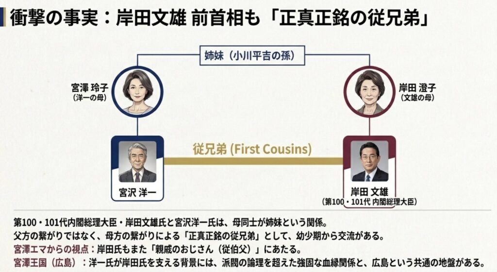 岸田文雄と宮沢洋一は従兄弟という事実