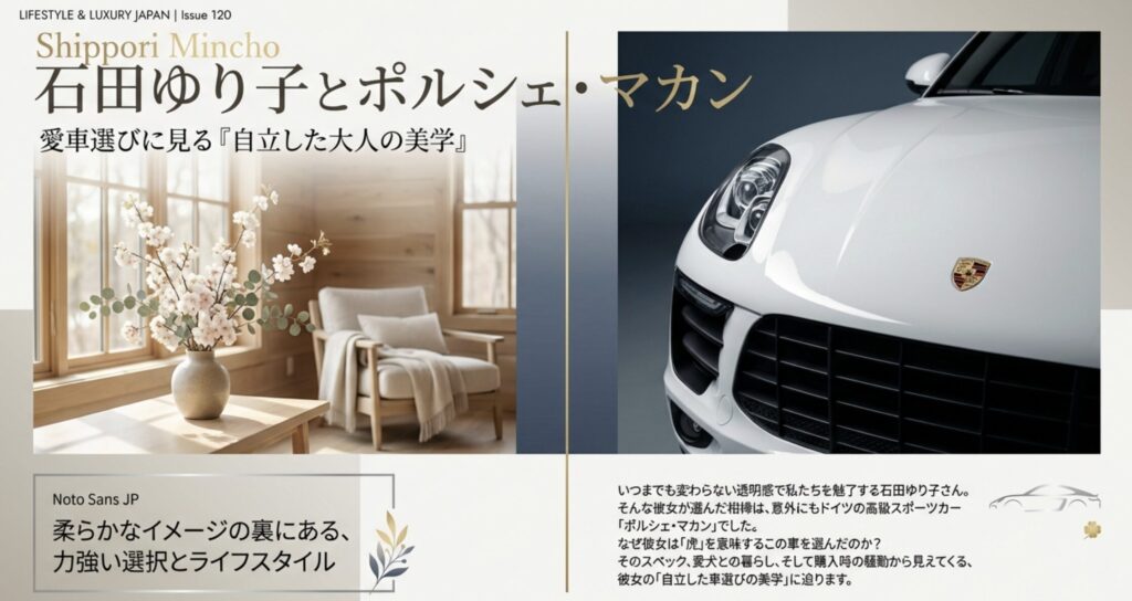 石田ゆり子の愛車がポルシェに至るまでの遍歴