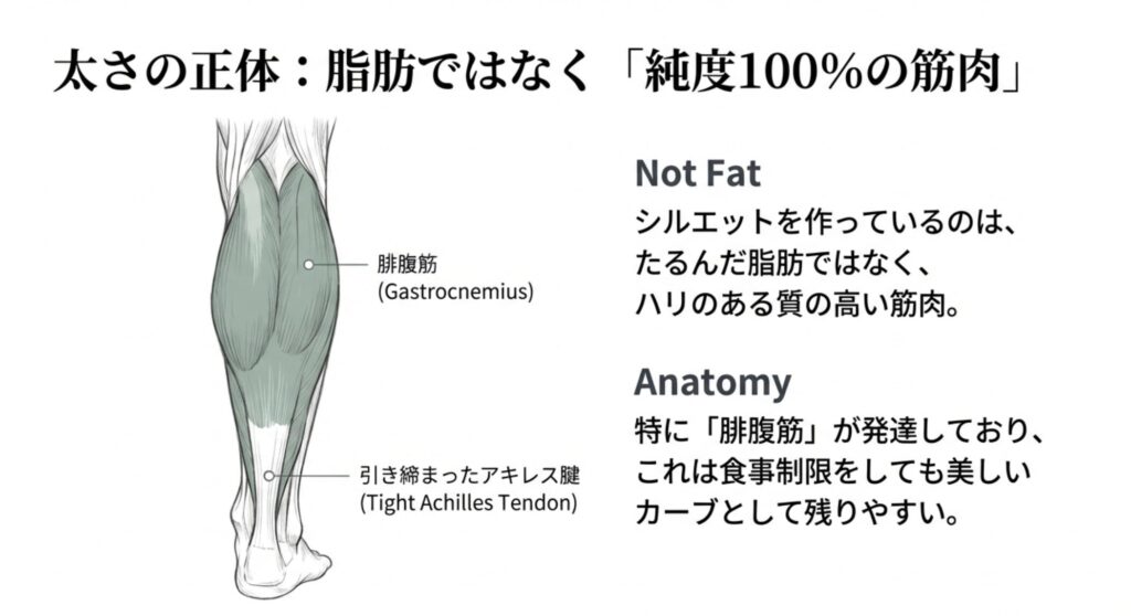 脂肪ではなくスポーツで鍛えられた筋肉