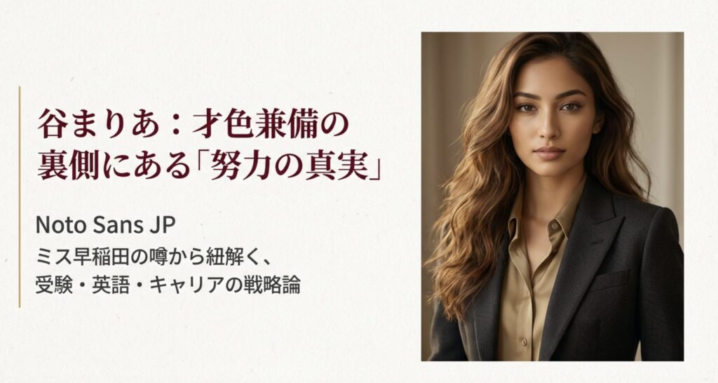 谷まりあはミス早稲田なのか？経歴や学部の真実