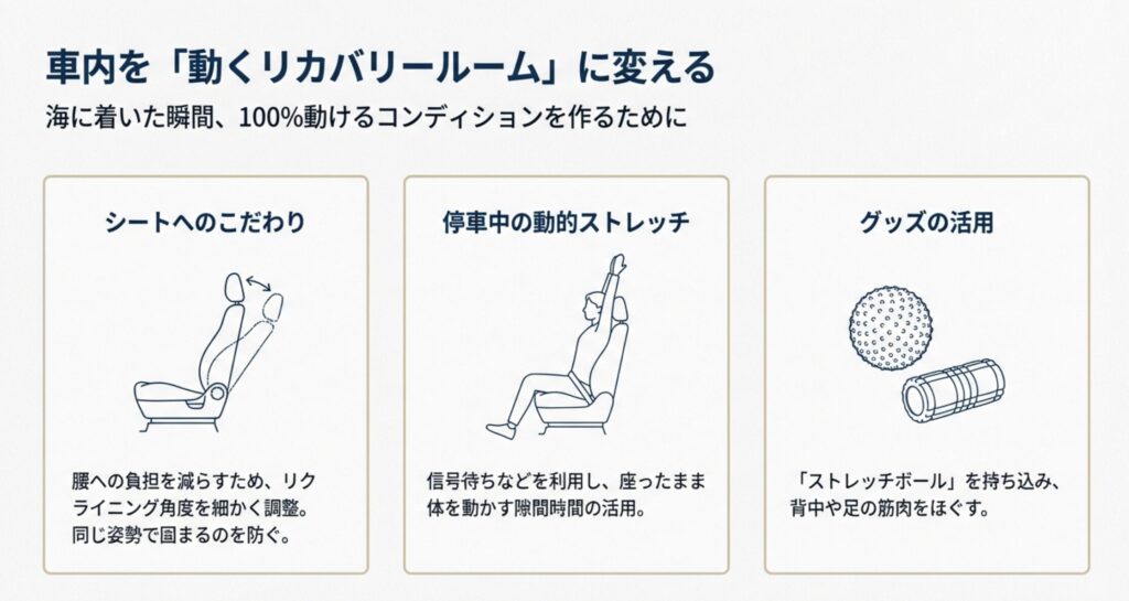 車内で行うストレッチとリラックス