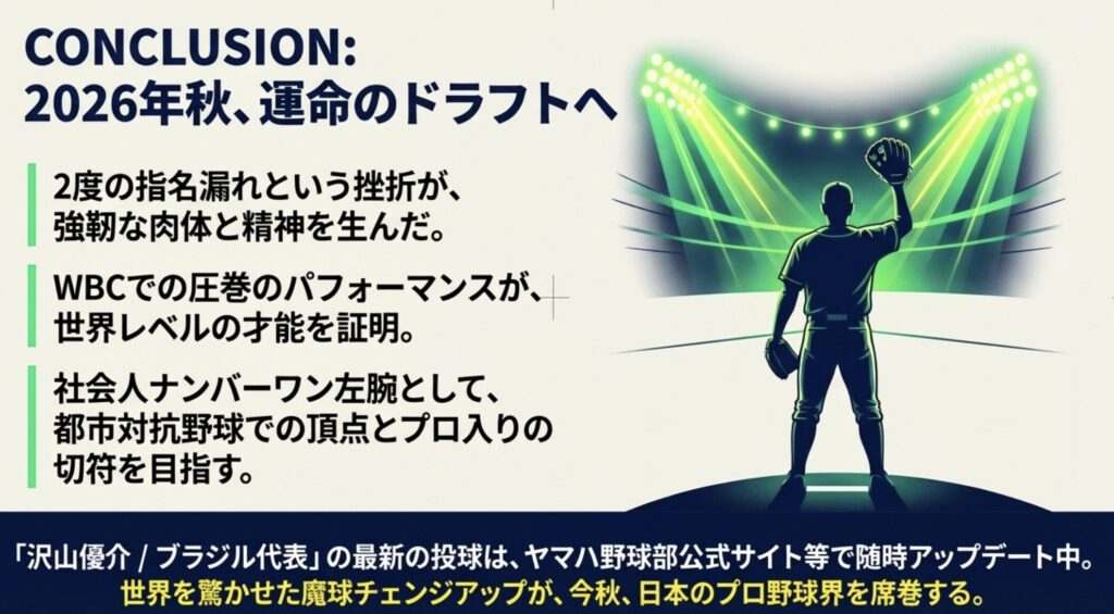 2026年ドラフト1位確実な沢山優介とブラジル代表