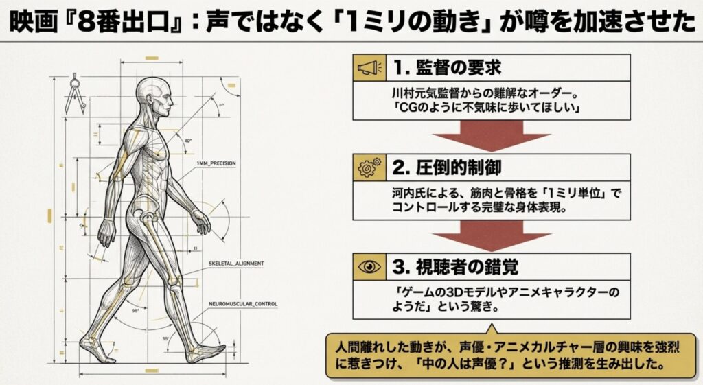 8番出口の声優と噂される不気味な演技の謎
