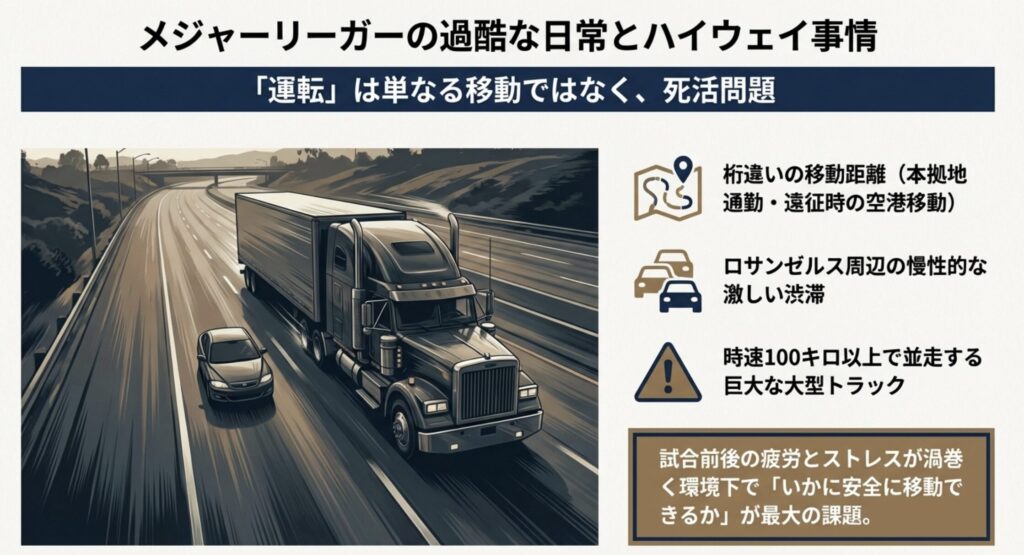 アメリカの過酷な運転事情とメジャーリーガーの日常