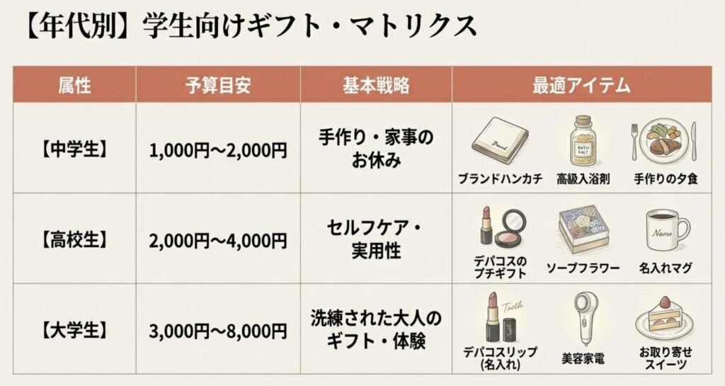 中学生や高校生が母の日にプレゼントする定番アイテム