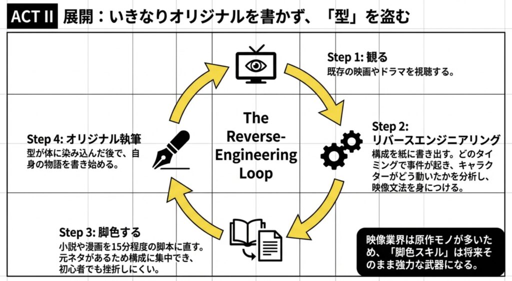 未経験者が独学で練習すべき脚色と分析のステップ