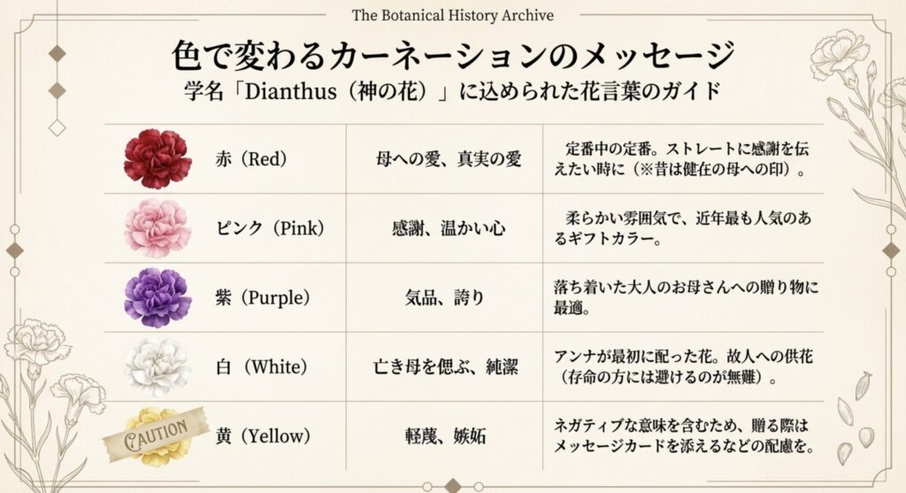 赤と白のカーネーションの意味と花言葉の違い