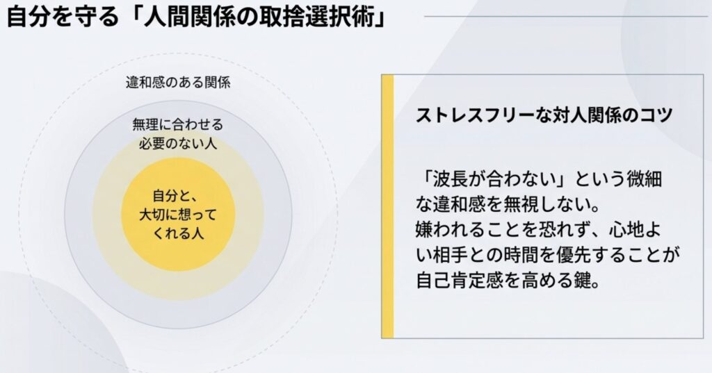 違和感のある人間関係を断つ独自の距離感
