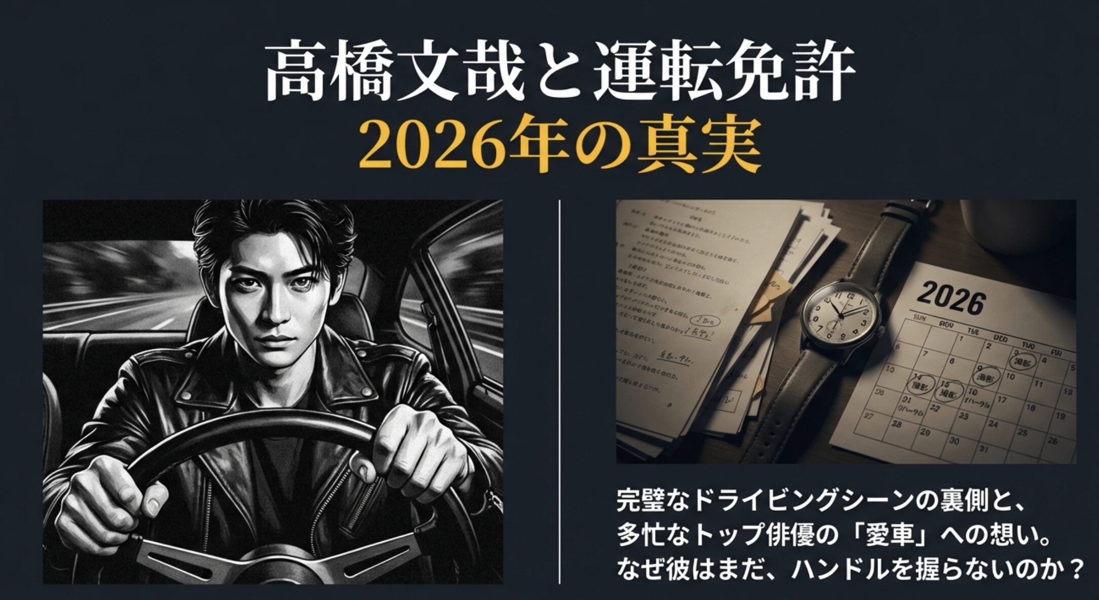 高橋文哉の運転免許保有状況と2026年の最新事実