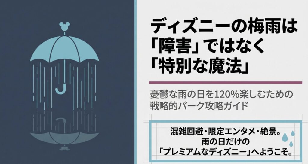 ディズニーの梅雨はいつから？過去の統計と予測と雨の日攻略