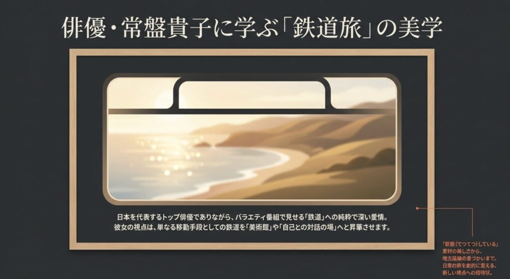 常盤貴子の鉄道愛！笑神様や極上ごはん旅の見どころ徹底紹介