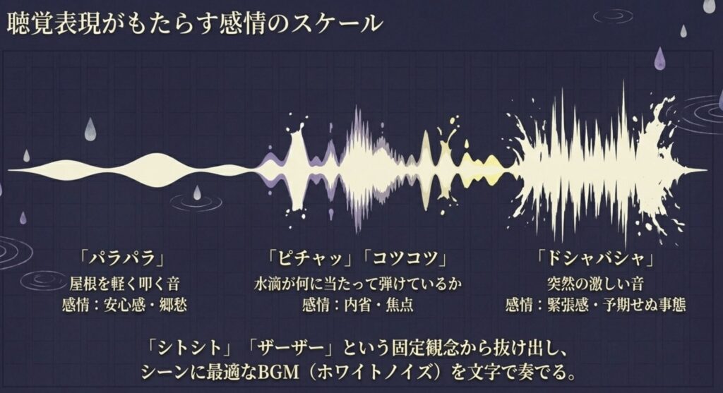 擬音語による効果的な聴覚表現