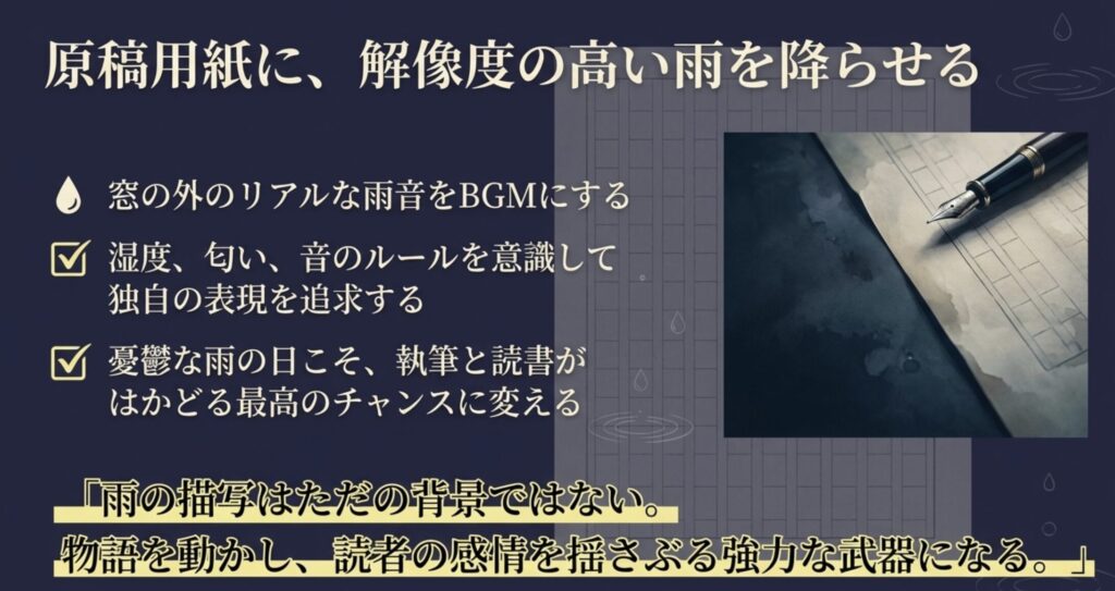 梅雨の表現で小説をより深く
