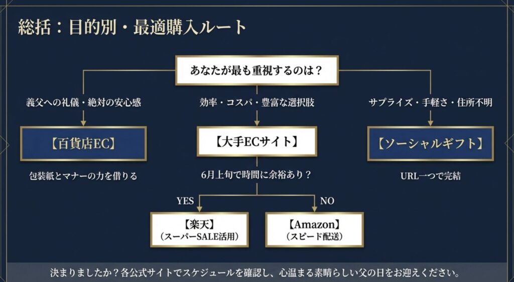 理想のギフトが見つかる父の日どこで買うかの最終判断