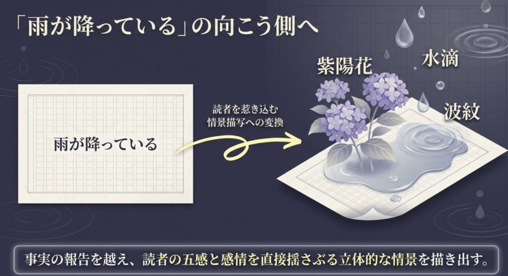 視覚で伝える情景描写の例文