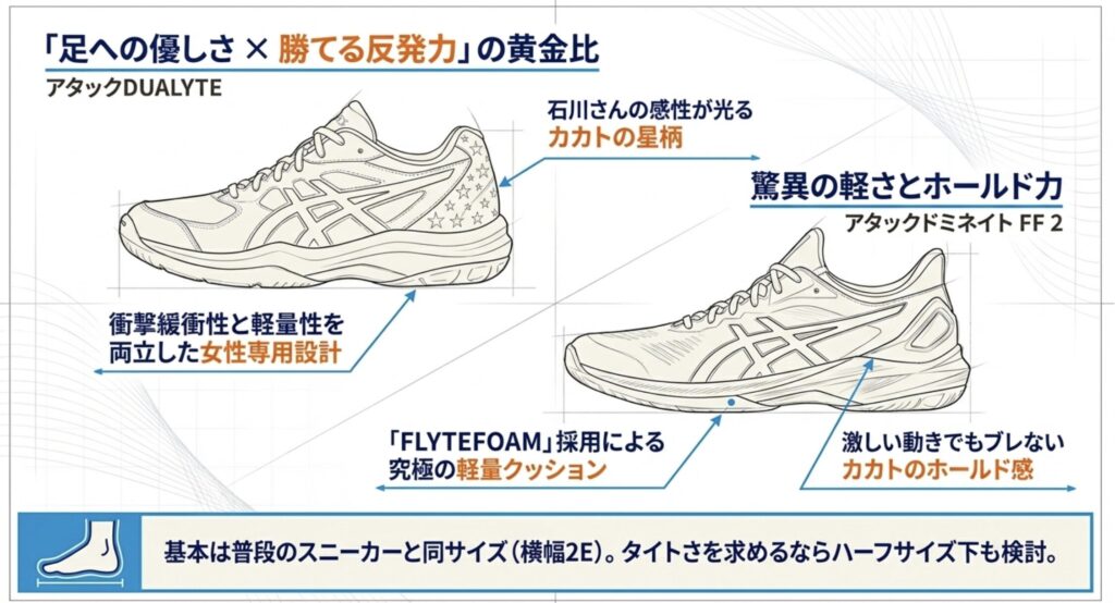 足に優しく勝てる靴として誕生したデュアライト