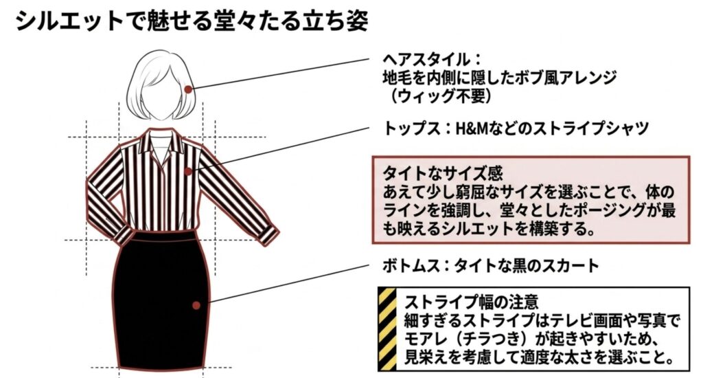 HアンドMのシャツで作るキャリアウーマンの衣装