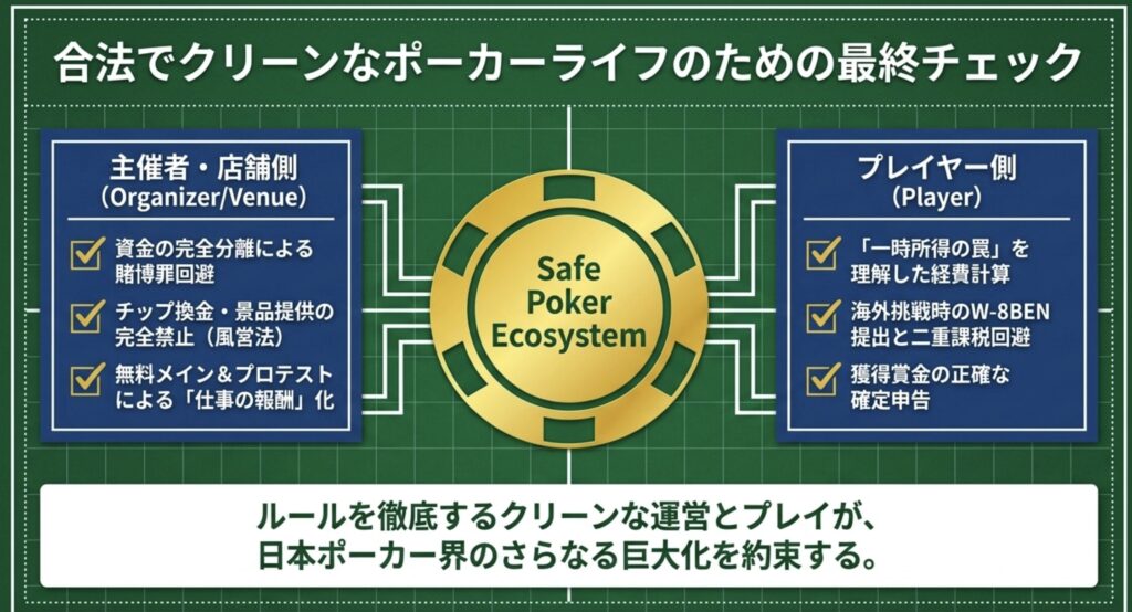 ポーカー大会の賞金を適法に運営するためのまとめ