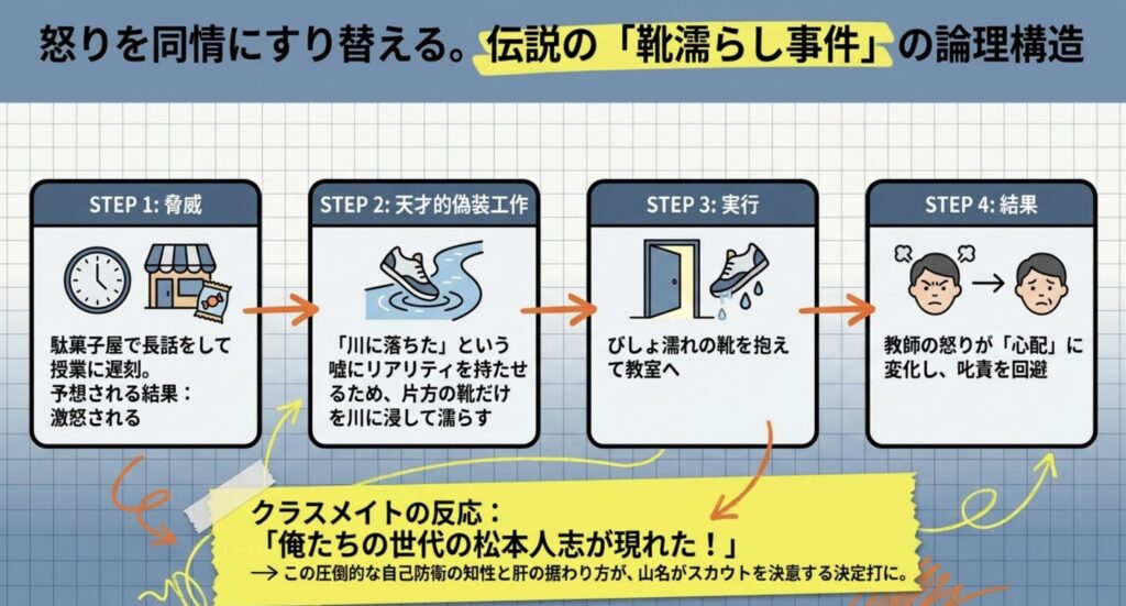 天才と騒がれた伝説の靴濡らし事件とは