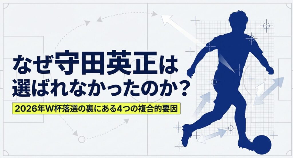 守田英正の落選理由は？怪我や戦術変更から衝撃の選外を徹底分析