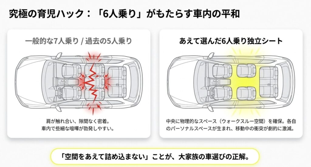 6人乗りと7人乗りの違いから学ぶ育児ハック