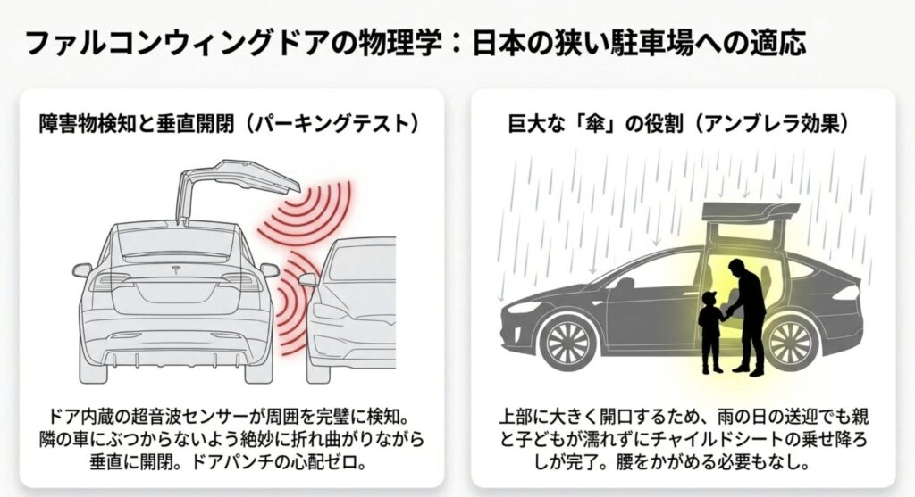 ファルコンウィングドアが証明した日本の住宅環境への適応