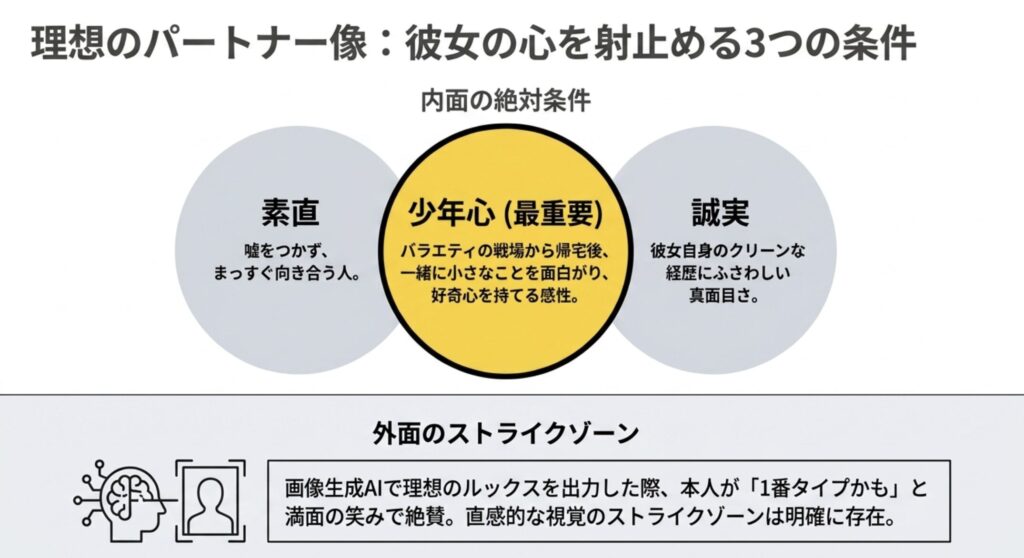 理想の好きなタイプは少年心ある人