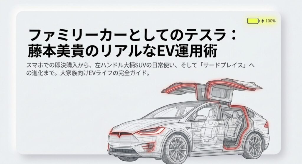 藤本美貴がテスラを愛用する理由！モデルXの価格や自宅充電のリアル